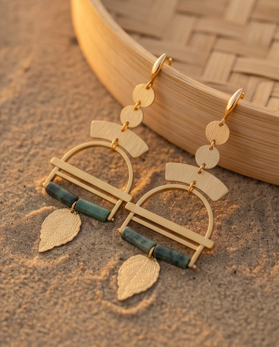 Fern Green Indian agat with brass