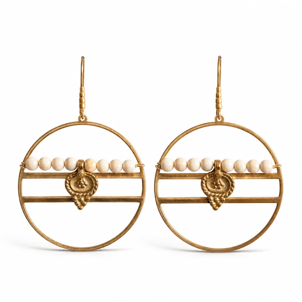 Margarite Howlite with brass drops